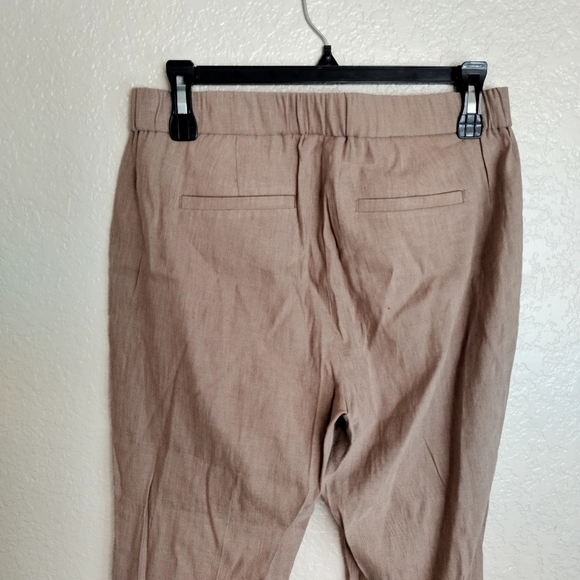 NWT J Jill Linen Stretch Pull On Ankle Pant in Saddle/Khaki Tan sz S petite - Picture 8 of 9